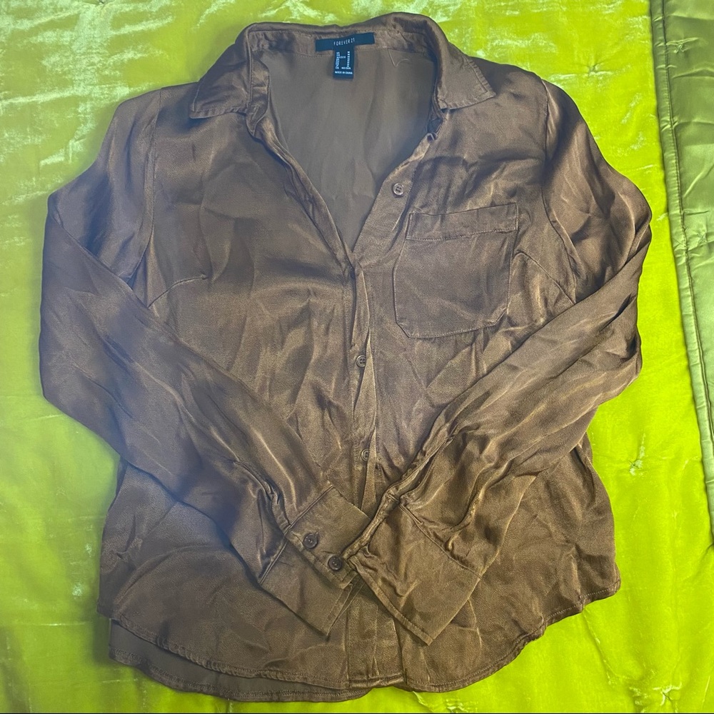 Satin Button Top